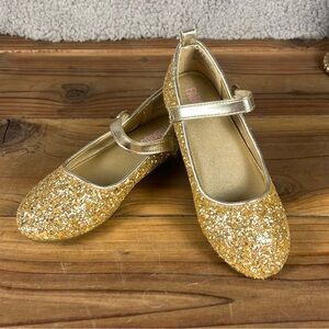 Fab Kids Gold Glitter Ballet Flats